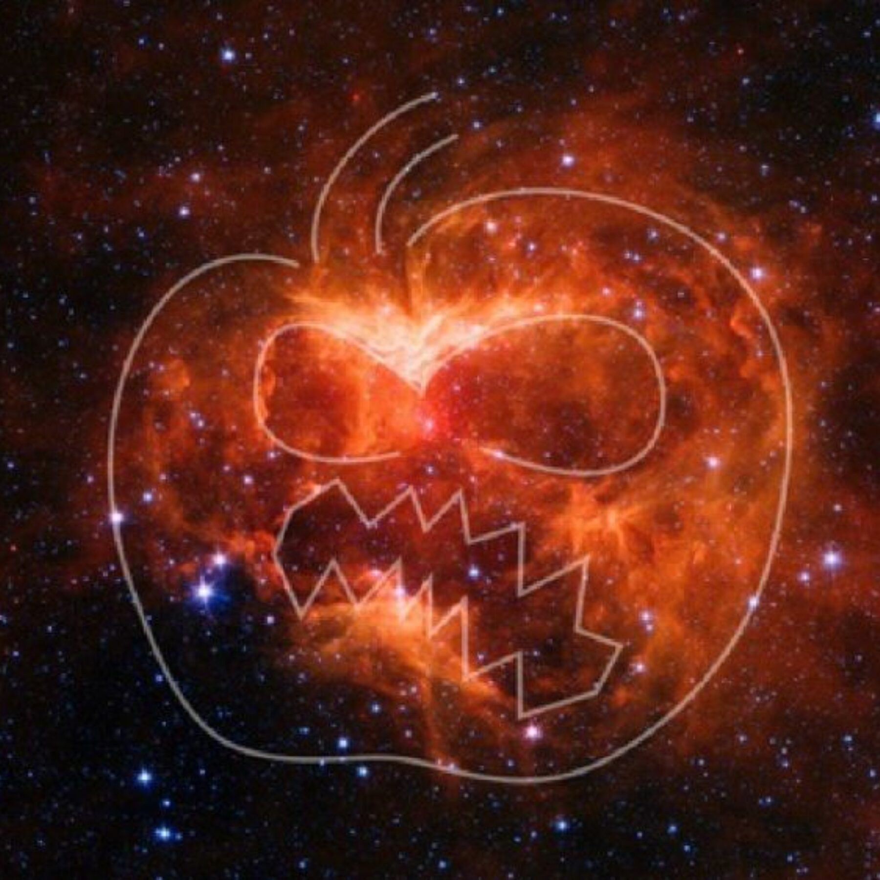 Per halloween dalla nasa laimmagine di una zucca cosmica wide fskmj