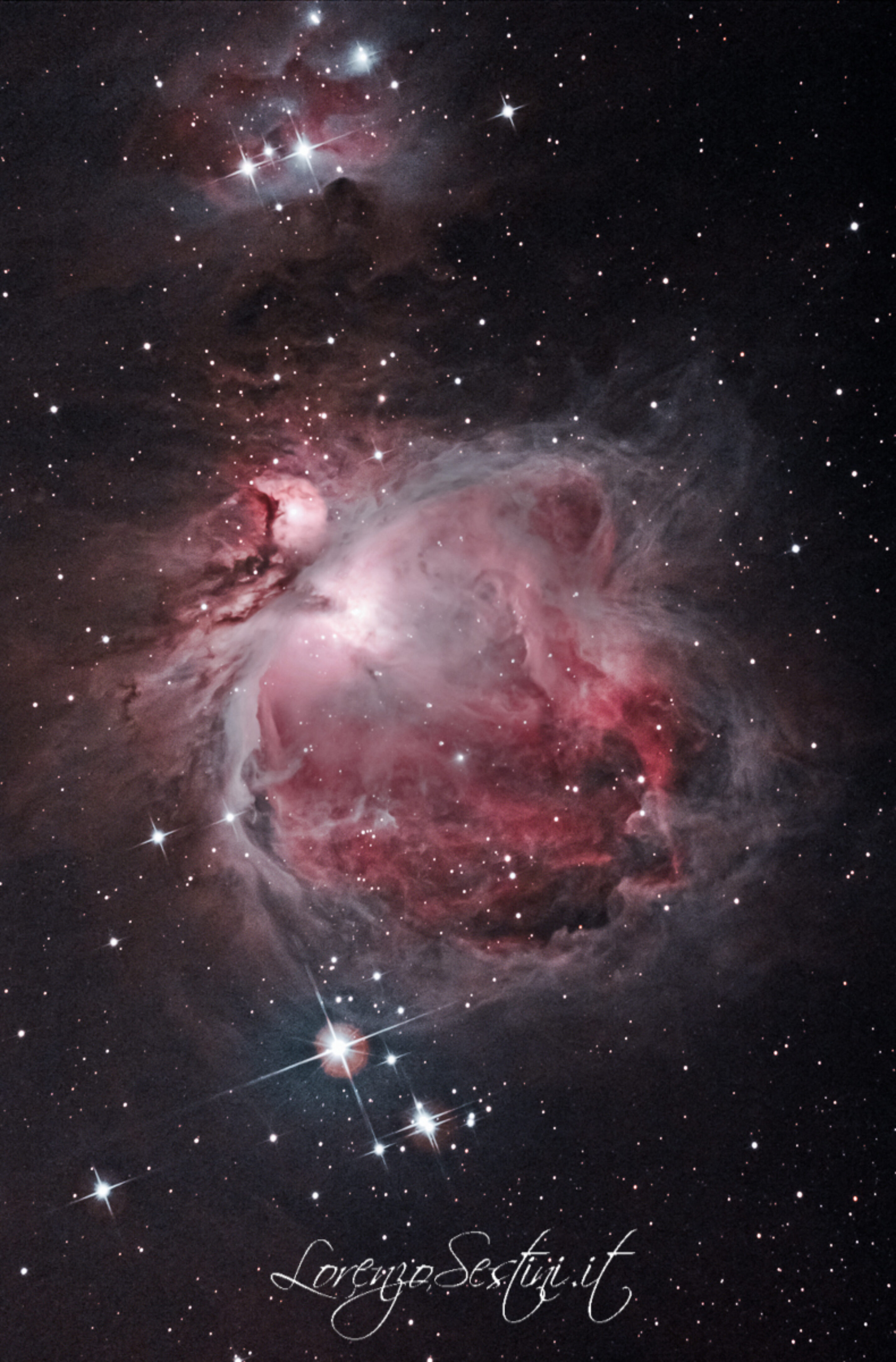 10 12 2015 nebulosa m42 canon 1100d full spectrum uhc heq5 titan mono guida newton 150 750 nina 2