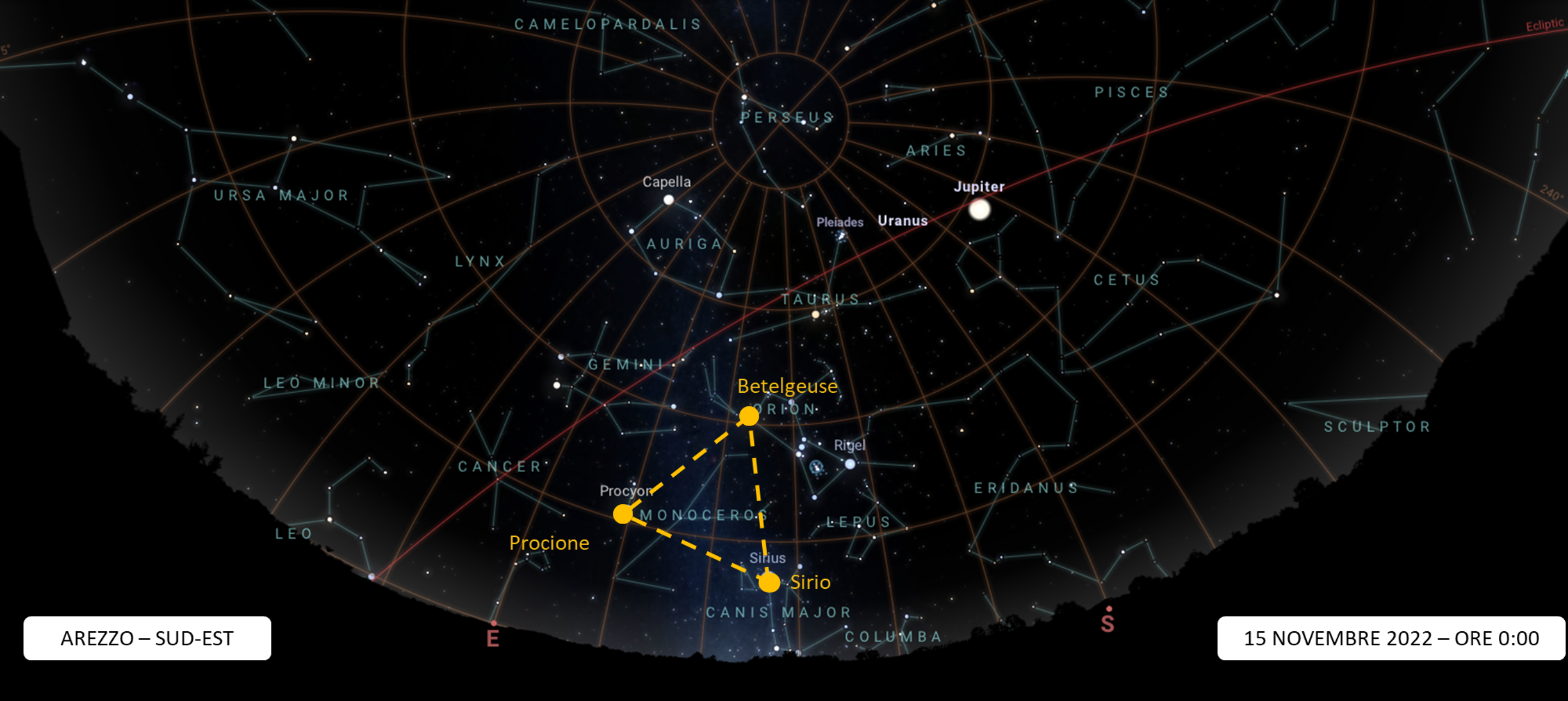 Stellarium triangolo
